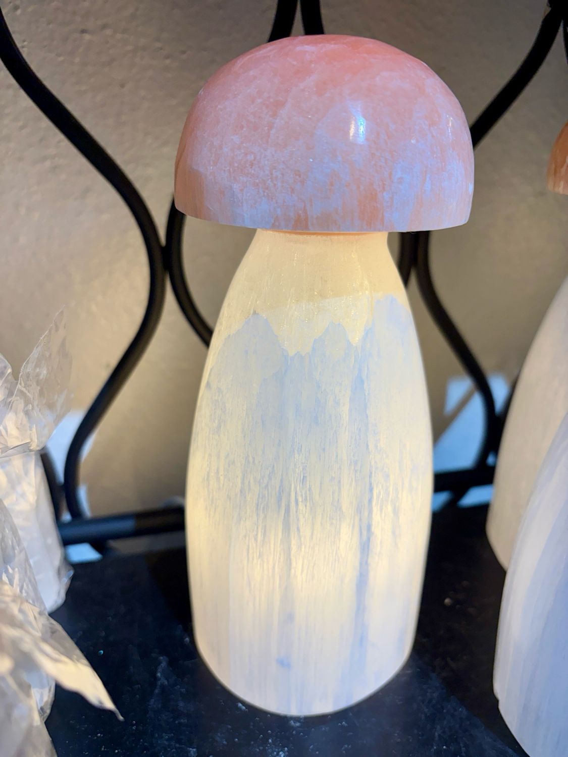 mushroom selenite lamp 8"
