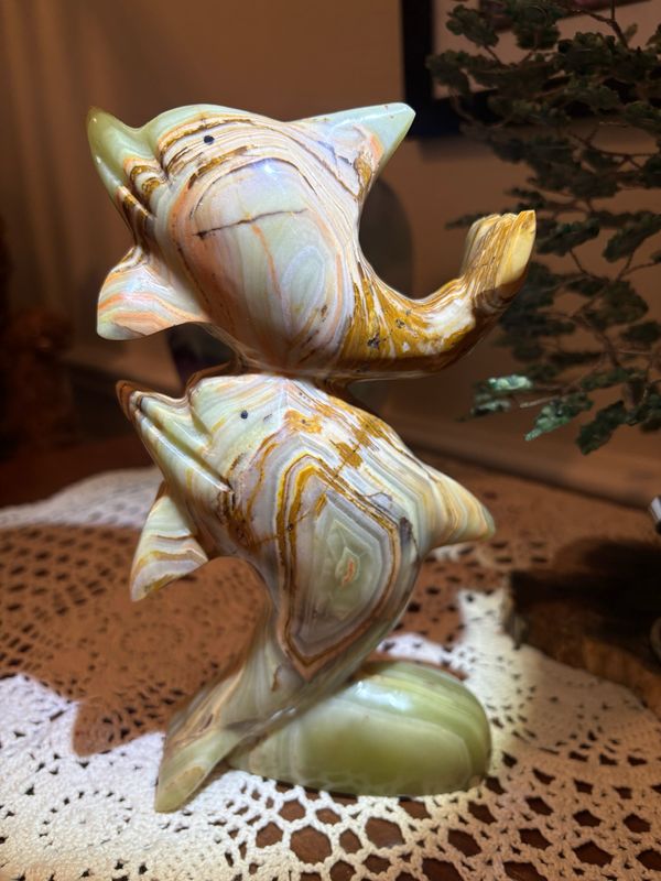 Dolphins, Green Onyx Dolphins, Green Onyx