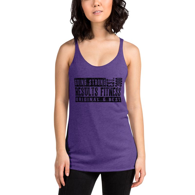 GOING STRONG Black Logo Women's Racerback Tank