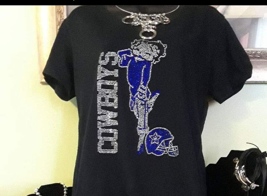 Betty Boop Dallas Cowboys Bling TShirt