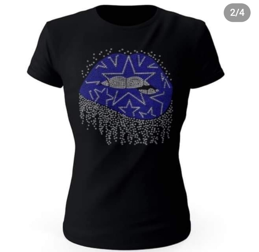 Dallas Cowboys  Lady Lips Bling TShirt