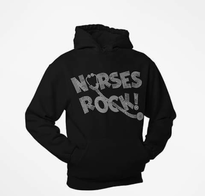 Nurses Rock Bling Hoodie