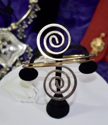Gold Tone S Scroll Arm Cuff