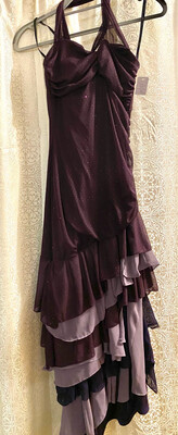 Custom Made Purple And Lilac Malaya Leff Dress