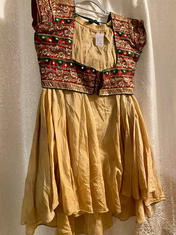 Handmade Vest With Hand Dyed Cotton Skirt