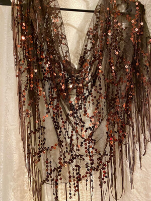 Brown And Copper Hip Scarf