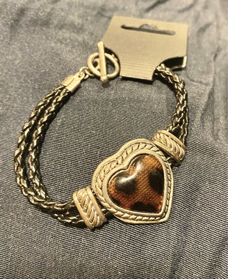Braided Enamel Heart Bracelet