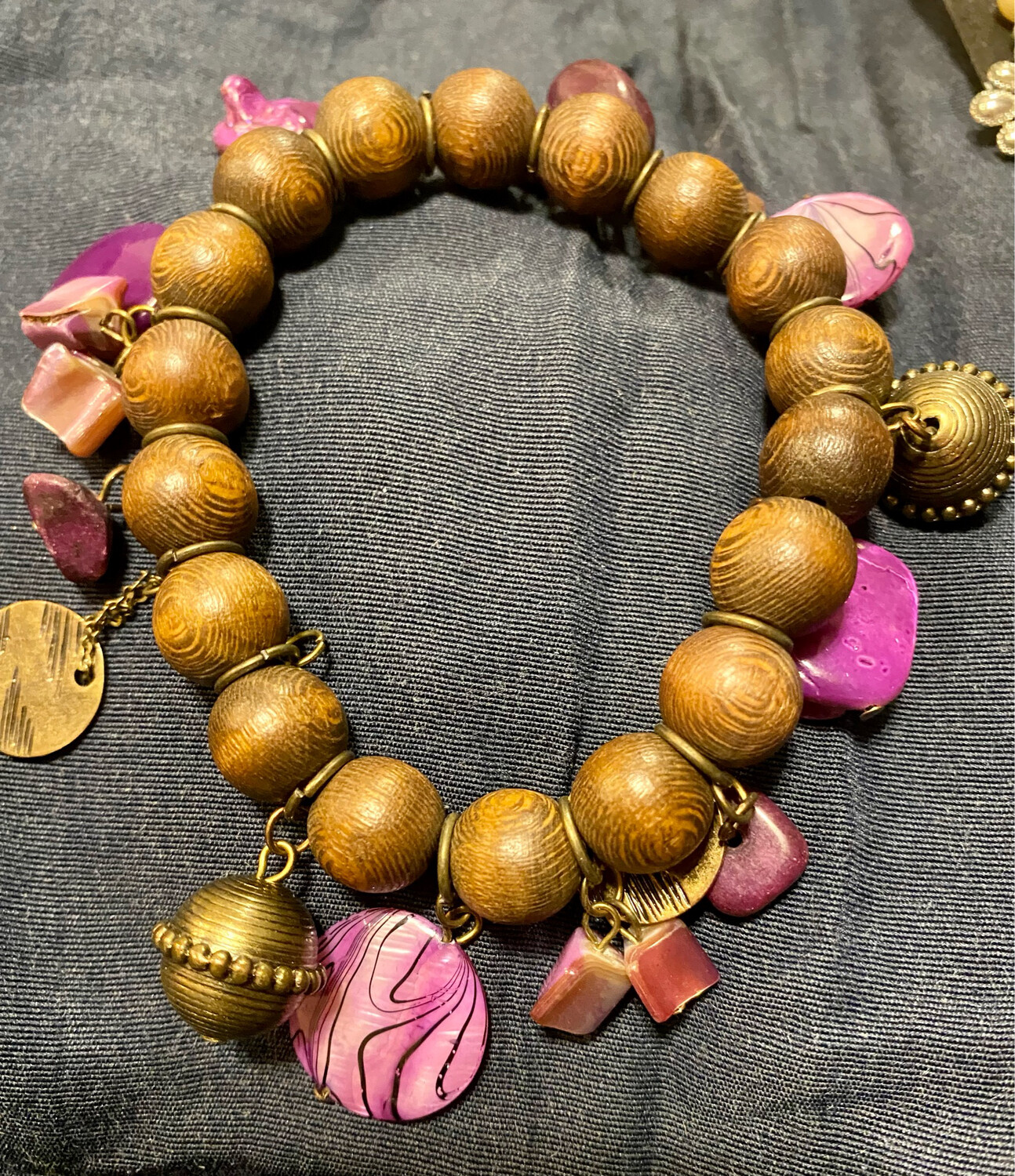 Wood And Shell Bracelet