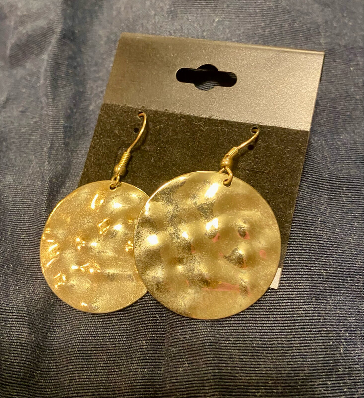 Hammered Goldtone Earrrings