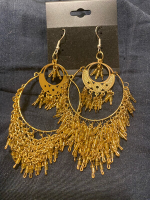 Golden Motif Chandelier Earrings