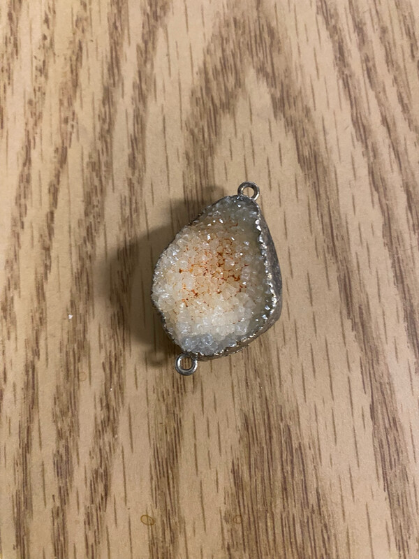 Sunstone Druzy Wrapped In Copper Pendant