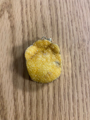 Yellow Druzy Wrapped In Gold