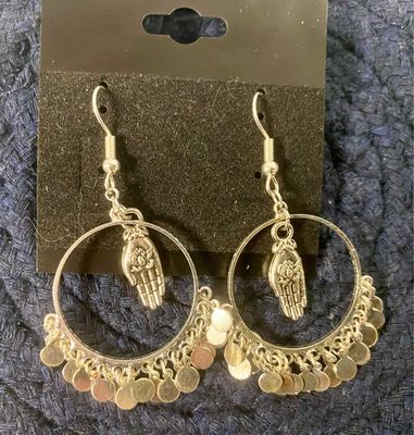 Lotus Sacred Hand/ Lotus Hand Of Fatima Chandelier Earrings 🪷