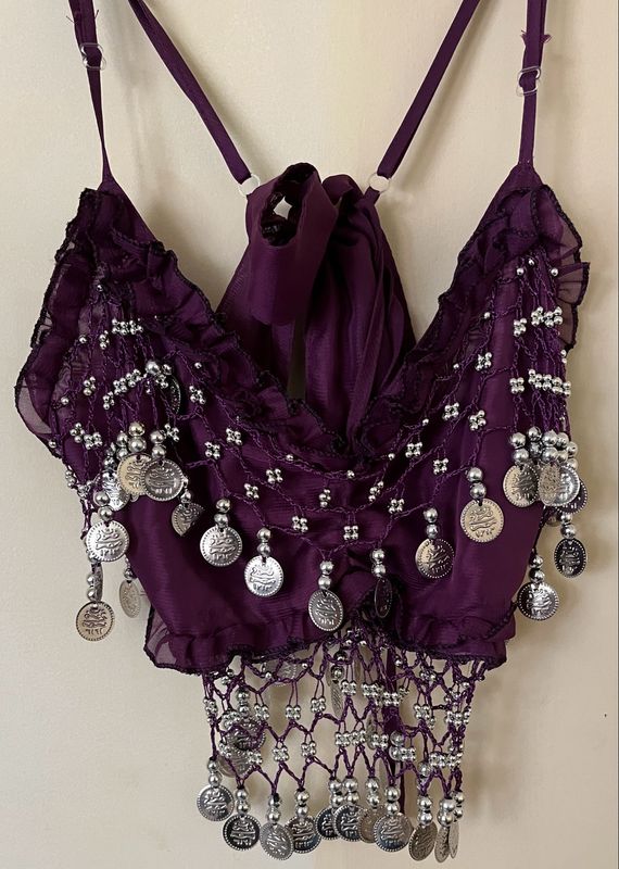 Purple Beginner Level Coin Tie Top And Skirt