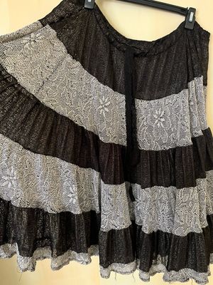 Black &amp; Grey Knit Overskirt