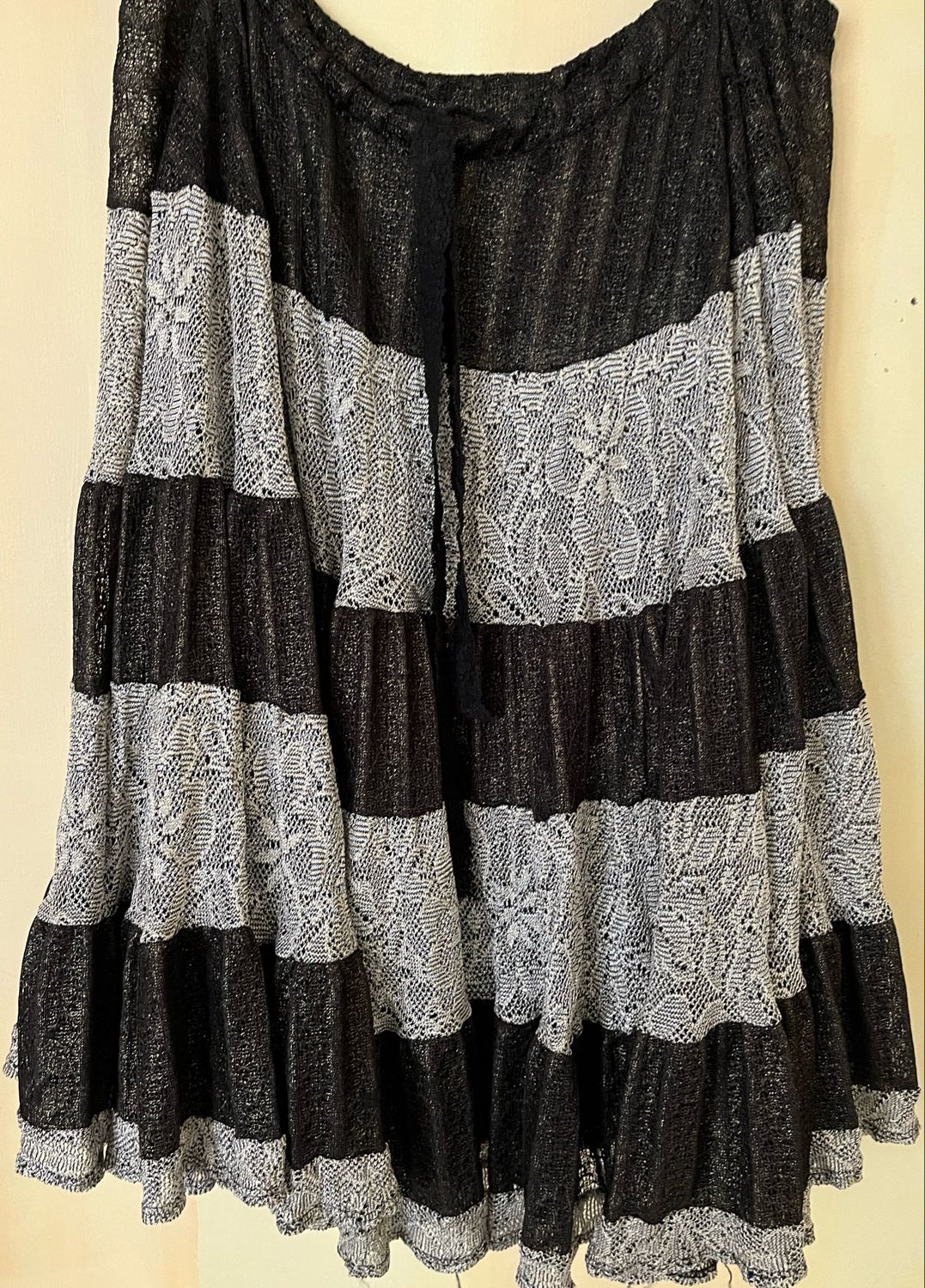 Black &amp; Grey Knit Overskirt
