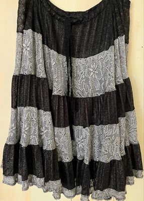 Black &amp; Grey Knit Overskirt