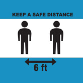 Floor Sign Keep A Safe Distance- Rectangle