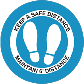 Floor Sign Keep A Safe Distance-Circle