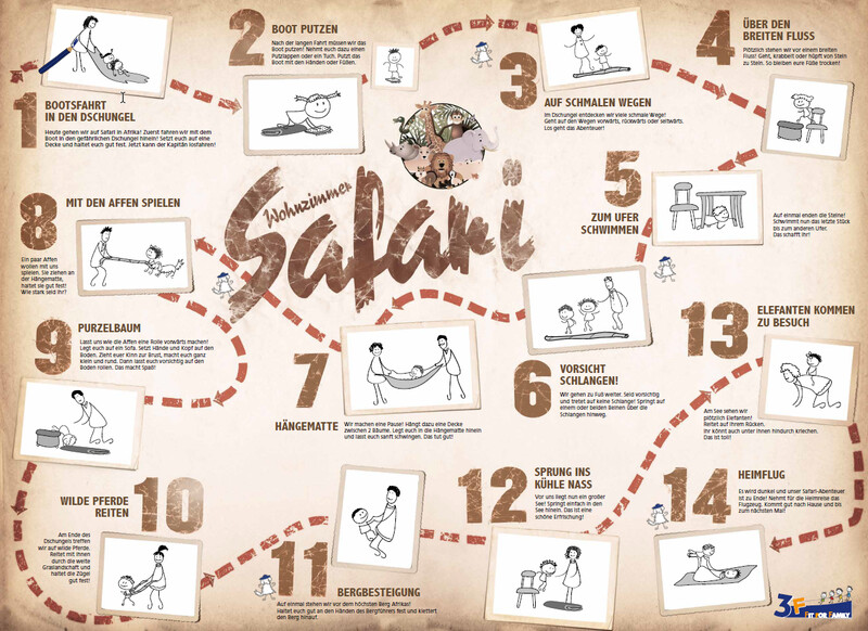 3F-Bewegungsplakat Wohnzimmer-Safari