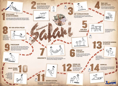 3F-Bewegungsplakat Wohnzimmer-Safari
