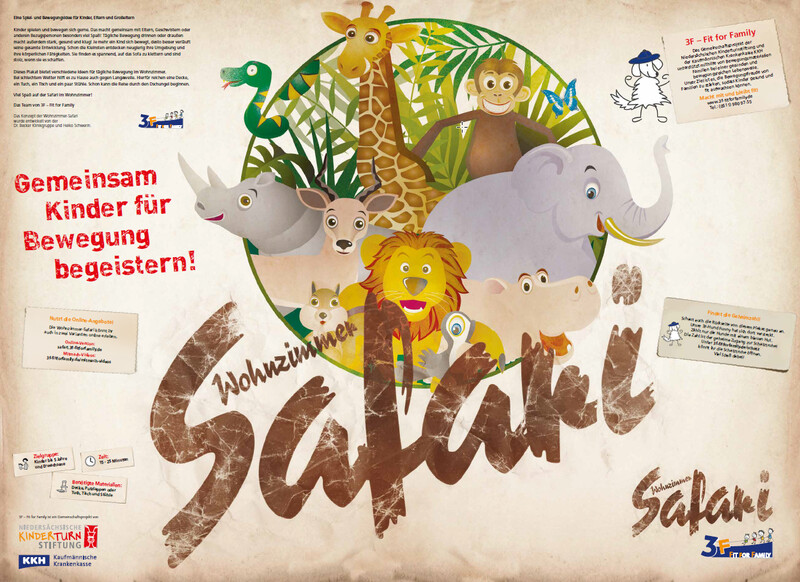 3F-Bewegungsplakat Wohnzimmer-Safari