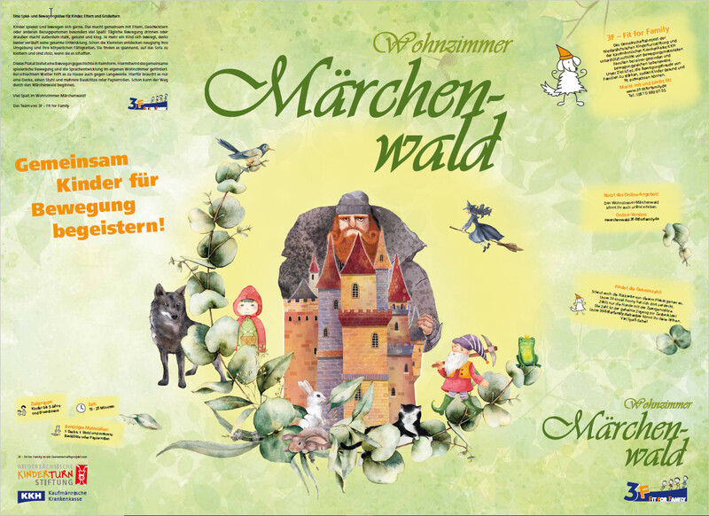 3F-Bewegungsplakat Wohnzimmer-Märchenwald