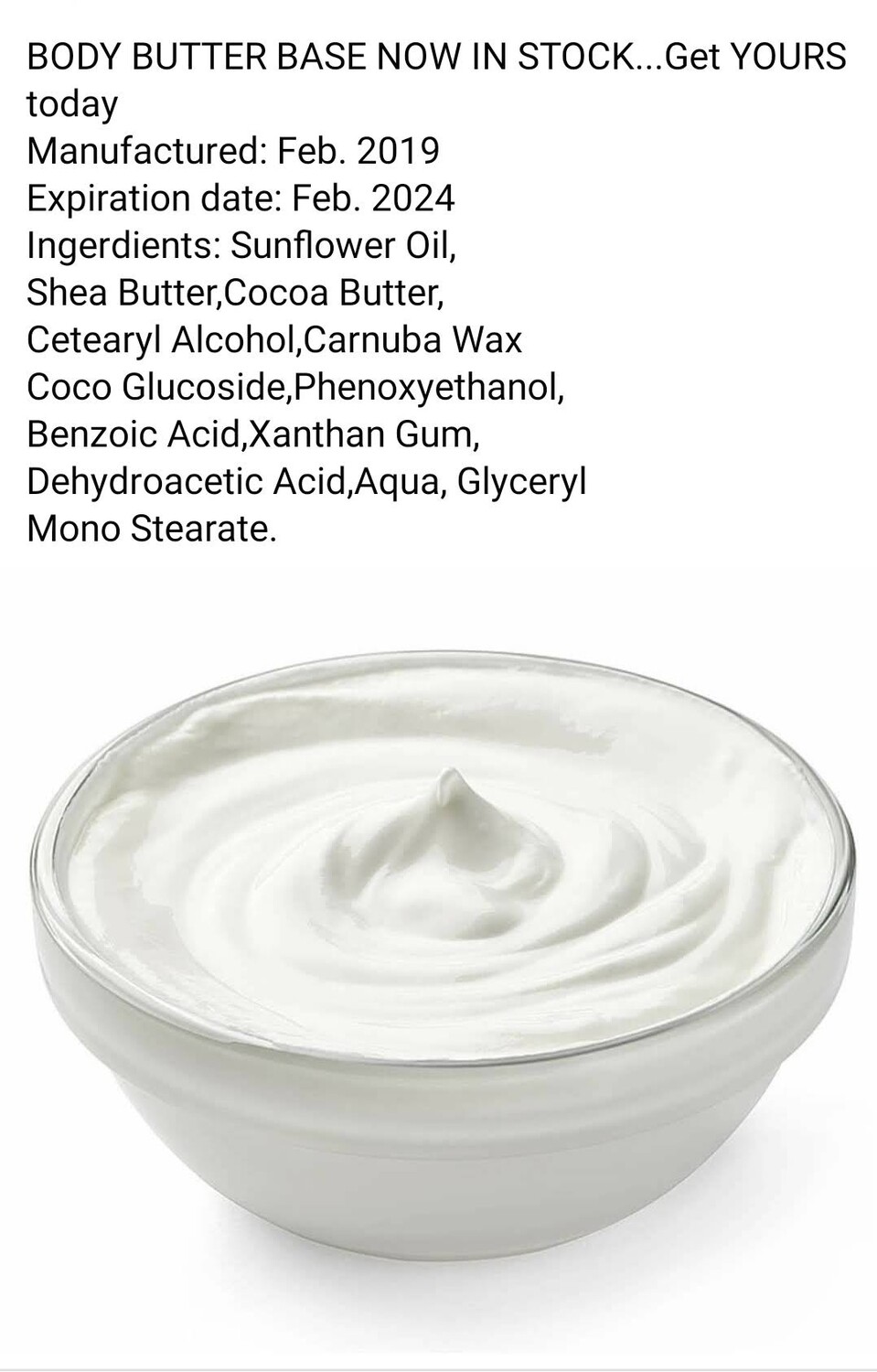 Body Butter Base Lb
