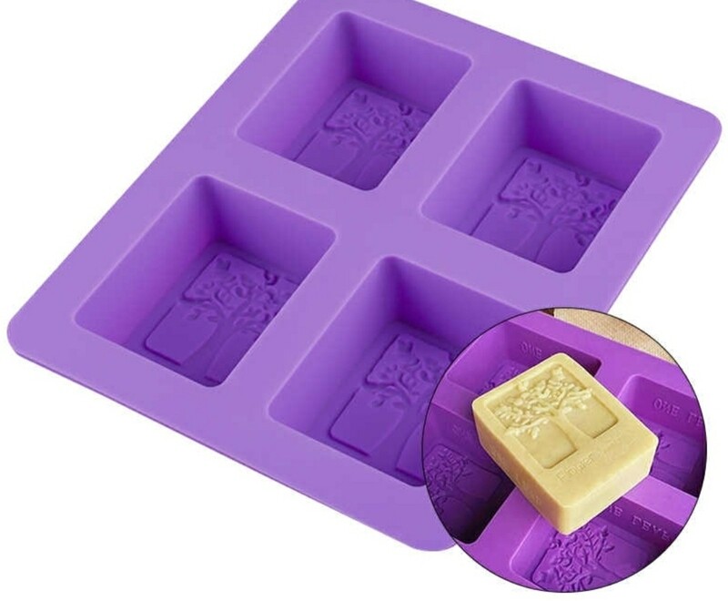 4 Cavity Silicone Soap Mold
