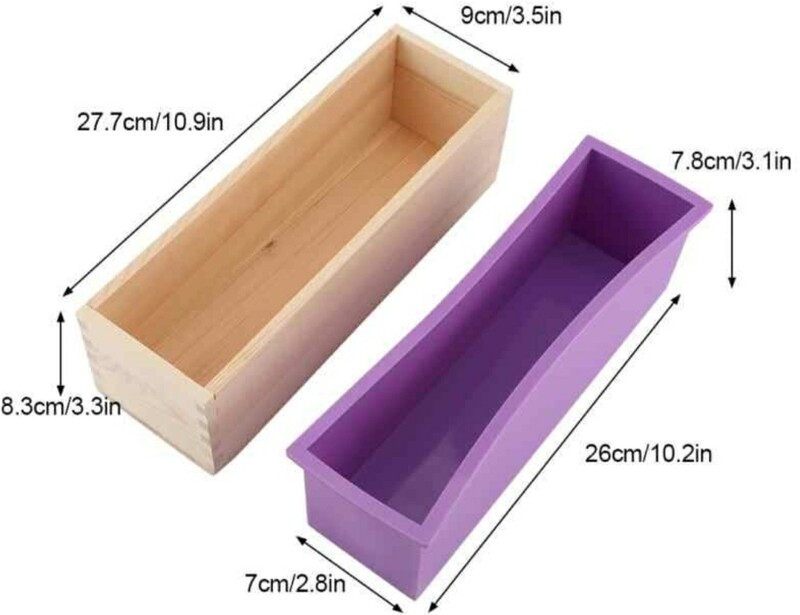 Silcone Soap Mold with wooden box