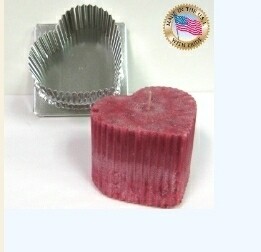 Metal Candle Mold - Fluted Heart
