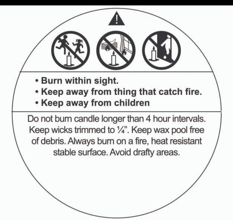 2&quot; Candle Burning Instruction Label
