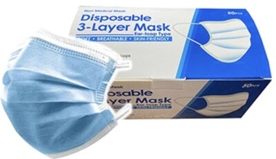 3 Ply Disposable Hygienic Face Mask (White) Box/50pcs