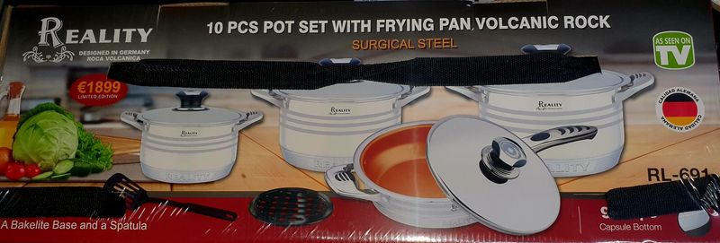 10pc Surgical Steel Cookware Set - German Design