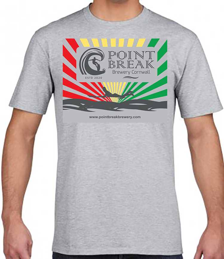 POINT BREAK GREY T-SHIRT FITTED - 
HIGH QUALITY COTTON - VINYL PRINTED
