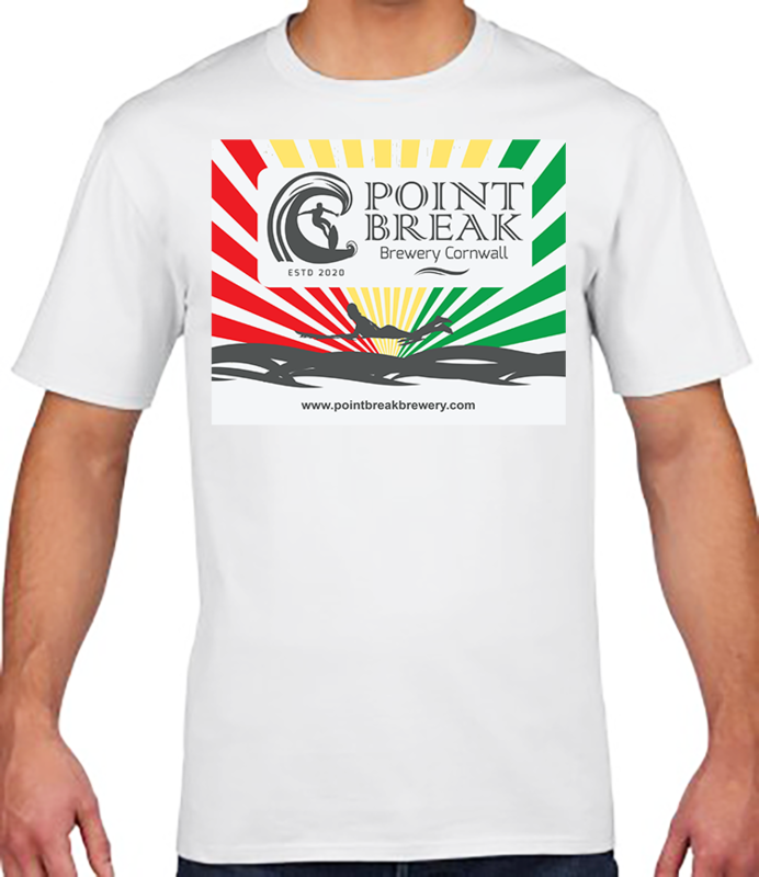 POINT BREAK WHITE T-SHIRT FITTED - 
HIGH QUALITY COTTON - VINYL PRINTED