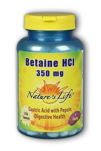 Nature&#39;s Life Betaine HCI , Strength: 250ct 350mg Tablets