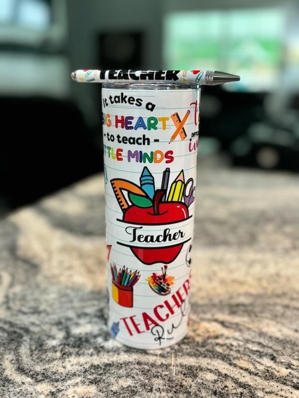 Teacher 20oz Stainless Steel Tumbler and Pen