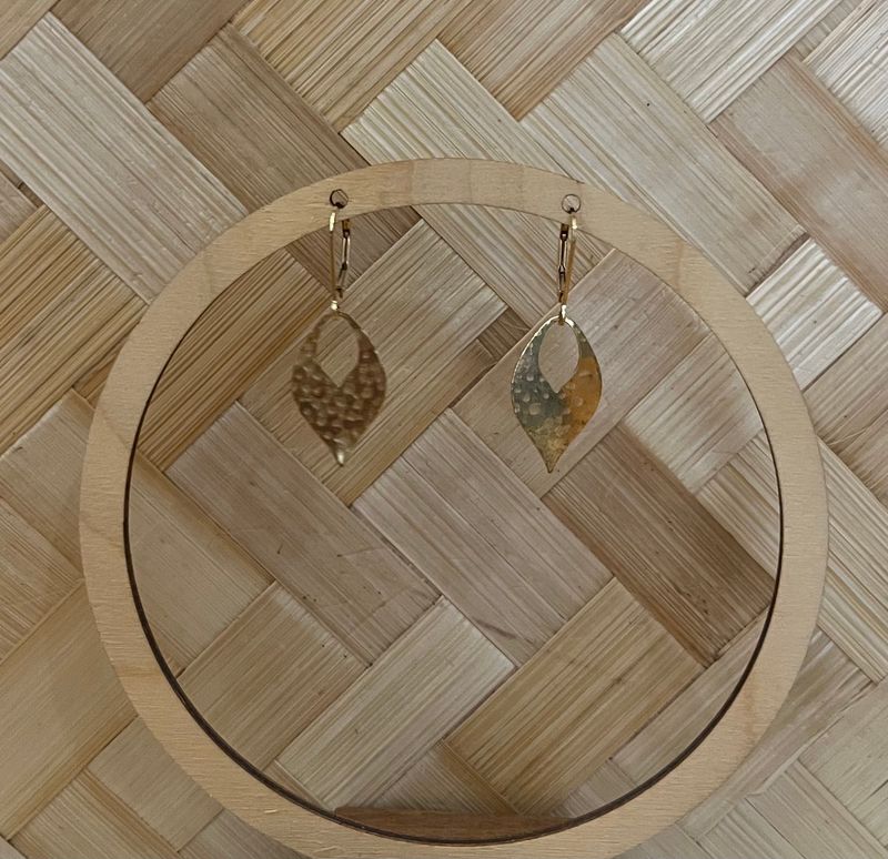 brass tear drop earring