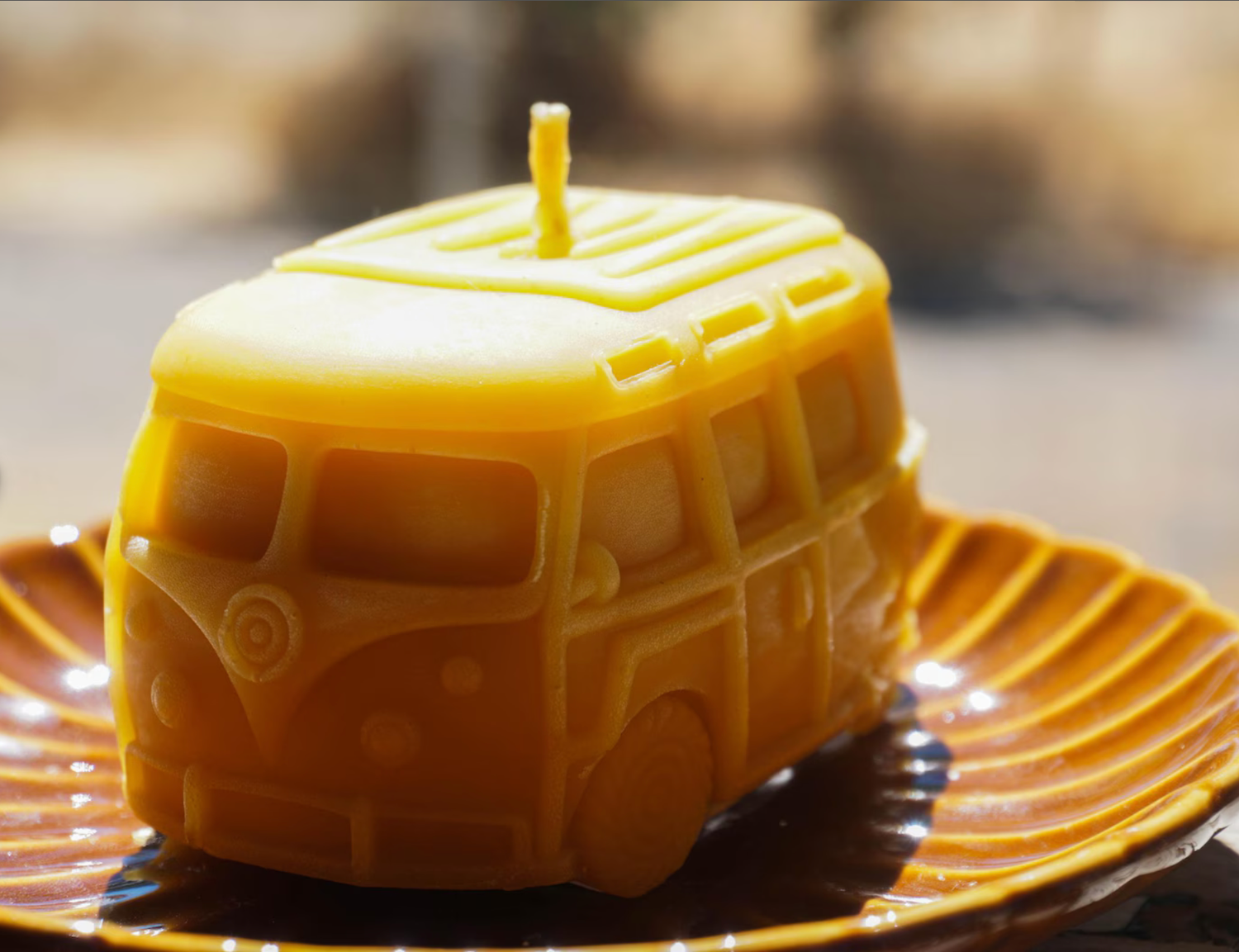 VW Bus Beeswax Candle