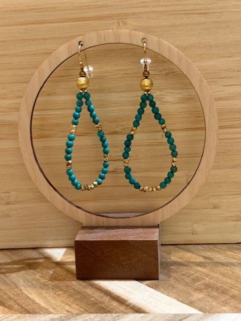 turquoise oval earrings