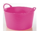 CANASTA DE GOMA26 LITROS FUCSIA C/ASA DE METAL