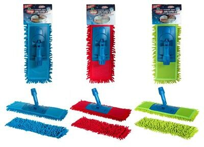 Mopa Abrillantadora Microfibra Colores Con Palo Metalico