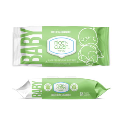 NICE&#39;N CLEAN PAÑITOS TE VERDE/PEPINO 64&#39;