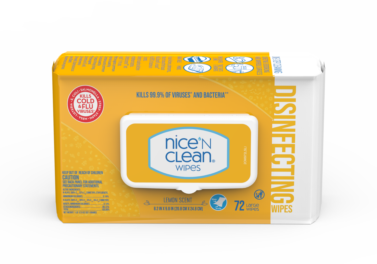 TOALLITAS DESINFECTANTES 72' AROMA LIMON