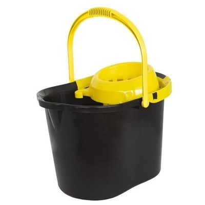 Cubo Ovalado C/Escurridor, 15 L, Negro