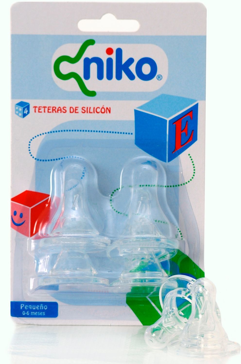 TETERAS DE SILICON 0-6 MESES, PAQ.4'