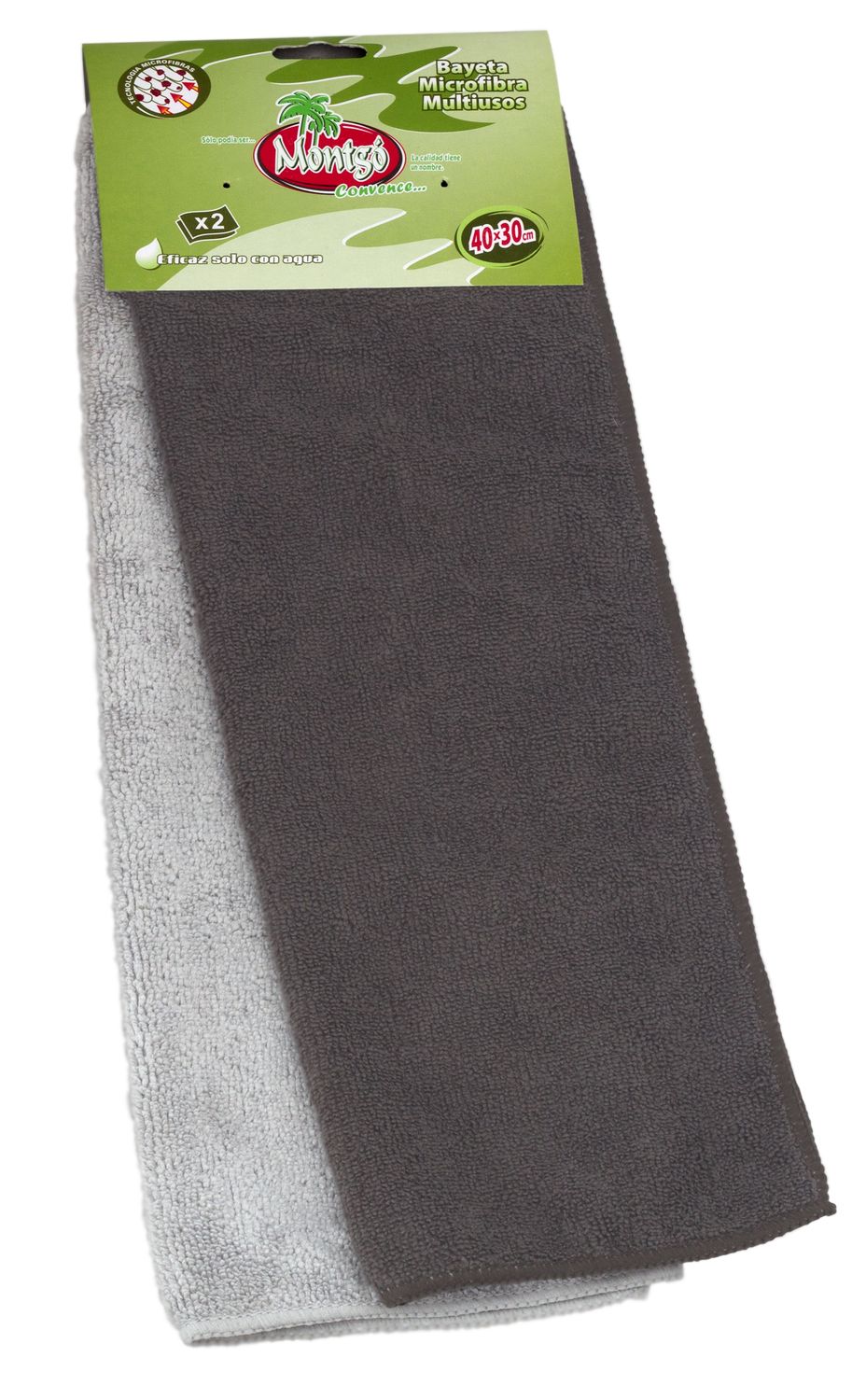 Paño Multiusos Microfribra Grises 2 unds