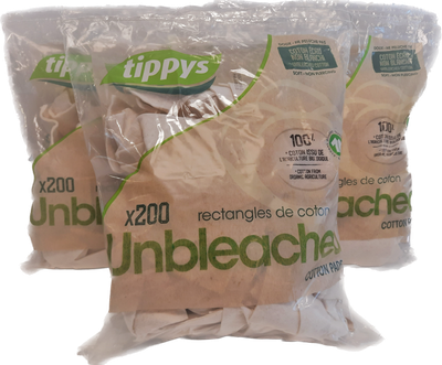 RECTANGULOS DE ALGODON (SIN BLANQUEAR) PAQ 200
