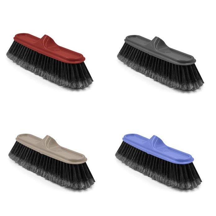 Escoba angulo - Roja, Gris, Crema, Azul - Con Palo Gris Metalico